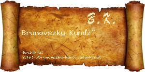 Brunovszky Kunó névjegykártya